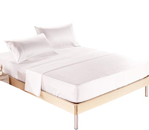 Silk Soft Satin Bed Sheet Set,Anti Slip Satin Sheet Sets,Luxury Sheets with Satin Pillow Cases,15 Inch Deep Pocket Fitted Sheet, King Sheet Set in White,Closeout Deal Price