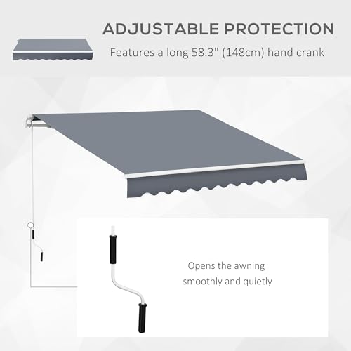 image for Outsunny 10' x 8' Retractable Awning, Patio Awnings, Sunshade Shelter 