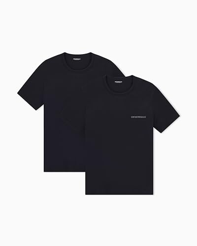T-shirt col rond Emporio Armani d'excellence en pur coton noir coupe régulière lot de 2 taille L