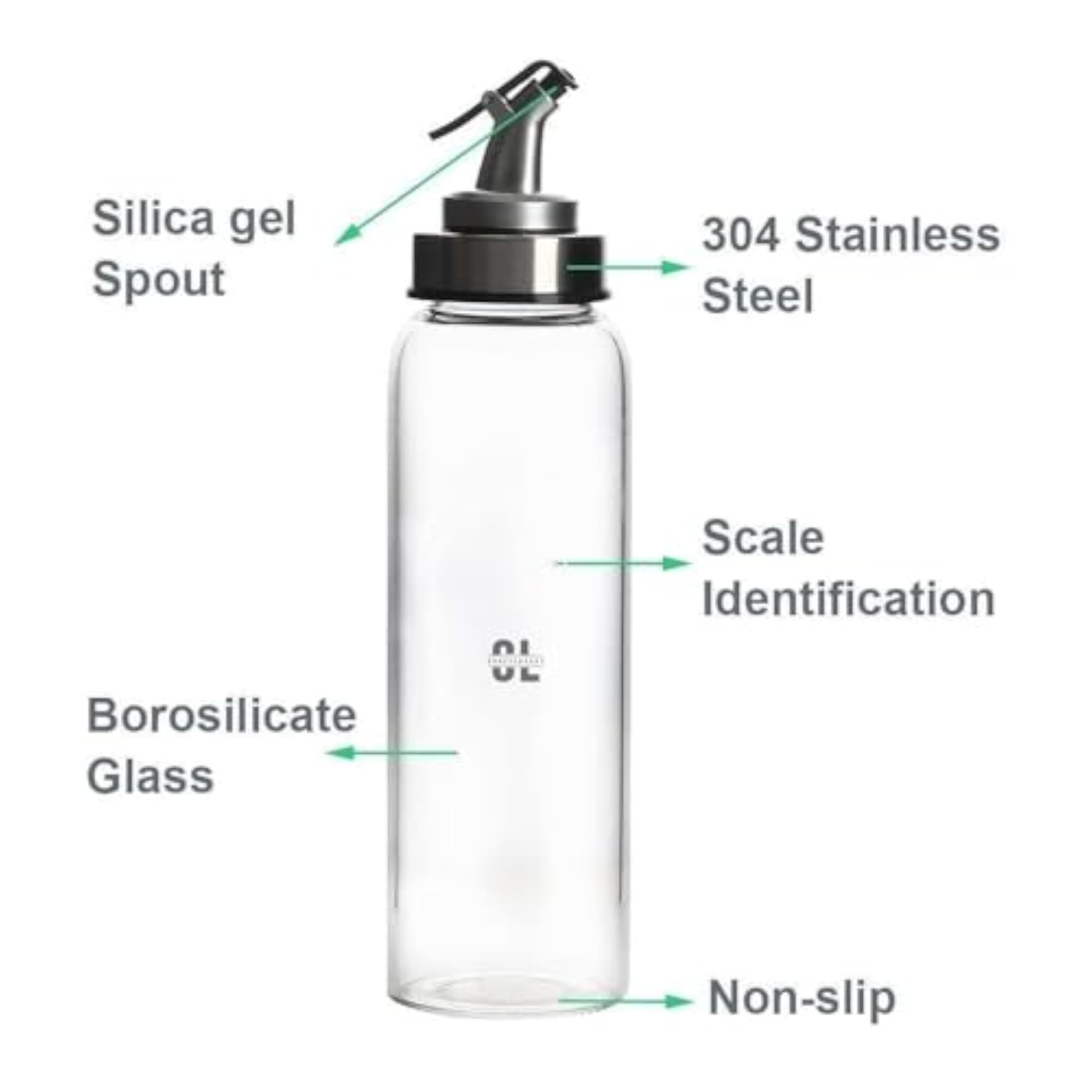 1000ml Transparent Plastic Oil Dispenser Bottle, Leak Proof