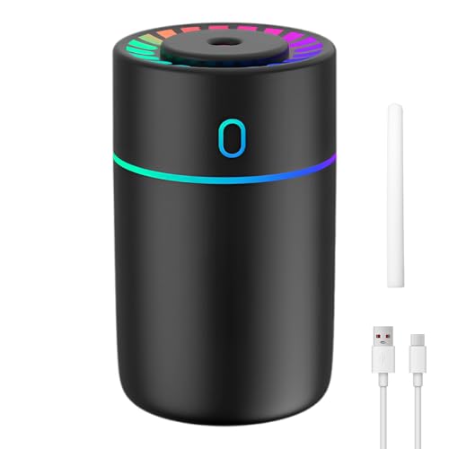 XPJBKC Ambientador de Coche, Difusor de Aceites Esenciales para Coche con Luces de Colores, 2 Modos Difusor de Aceites Esenciales, Mini difusor para Coche con Apagado Automático