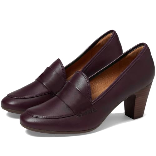 Image of SHODENSE Women Chunky Kitten Heel Pumps Shoes Round Closed Toe Slip On Suede Penny Loafers Matte Block Mid Heels Dress Loafer Almond Toe Comfort Oxford Shoes Office Work Classic Elegant 4-11 M US
