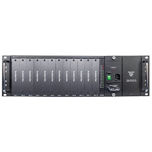Tripp Lite 12-Slot Fiber Media Converter Chassis for Select N784-H and N785-H Models, Convert to SC, ST & SFP Fiber Types, 3U Rack Mount, Compatible with AC or DC Power, 1-Year Warranty (N785-CH12)4
