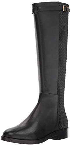 Cole Haan Women's Lexi Grand Stretch Strap Boot Mid Calf, Black Leather, 7.5