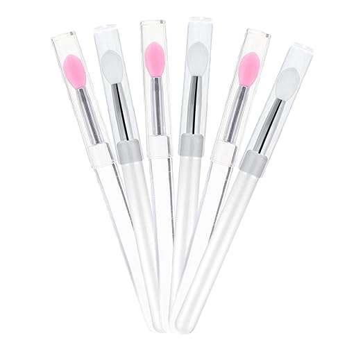 HAPINARY 6pcs Lip Brush Set Silicone Makeup Applicators Portable Lipstick Brush for Women for Travel