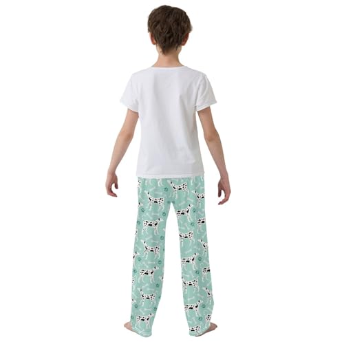Boys' Pants Dalmatian Dogs Paws Light Blue Long Bottoms Jogger Pants Elastic Waist Trousers with Pockets S-XL3