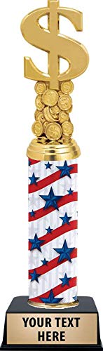 Crown Awards Dollar Sign Trophies, 11" Custom Dollar Sign Trophy, Money Themed Prizes