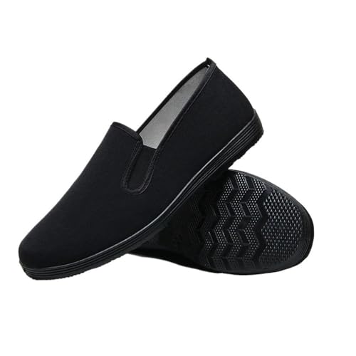 Men's Beijing Cloth Shoes Slip-On Casual Breathable Rubber Outsole Round Toe Cotton Lined