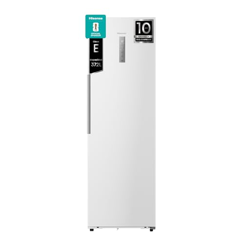 Hisense RL3K370SEWE - Frigorífico 1 Puerta De Libre Instalación, Class E, 372L, Alto 185.6cm x Ancho 59.5cm, Color Blanco, Kitchen Fit, Ventilación Inferior, Apertura de Puerta 90º, Total No Frost