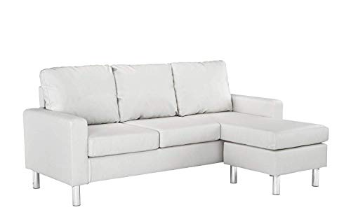 Divano Roma Furniture Modern Sectional, White - Thumbnail 6