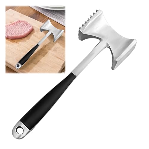 La Mejor Selección de Aplanador de carne del mes. 46 Ablandador de Carne Resistente, Aleación de Aluminio Herramienta para Ablandar Carne, Martillos Ablandadores de Carne con Agujas Doble Cara, para Pollo, Carne de Res y Alimentos...