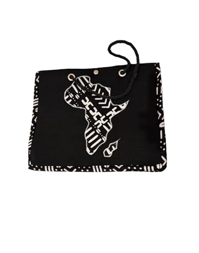 Sac en toile noir à motif tribal avec poignées en corde tressée et grand volume