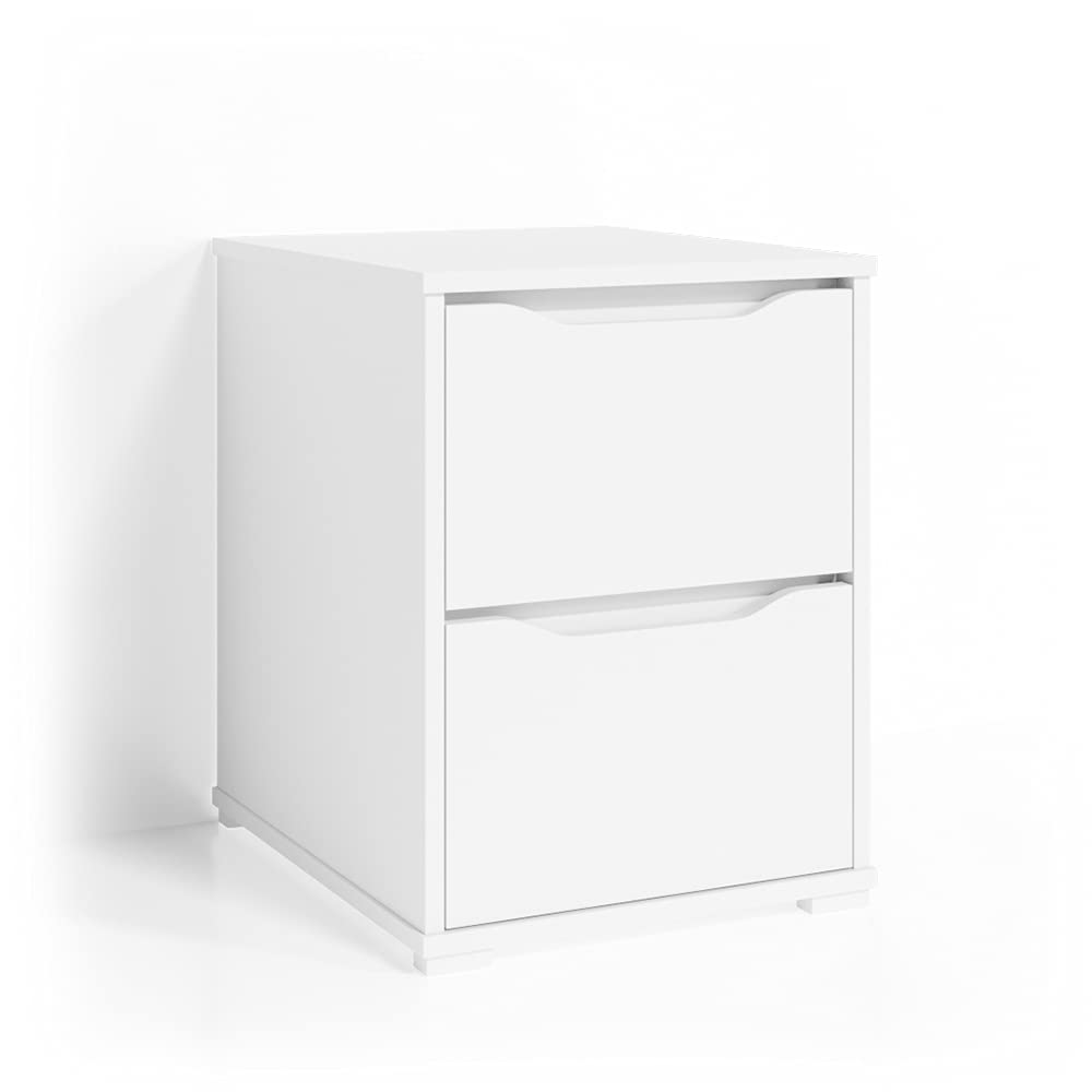 Vicco Cassettiera per camera da letto Ruben, Bianco, 40.2 x 53.6 cm, adatto come comodino per letti boxspring