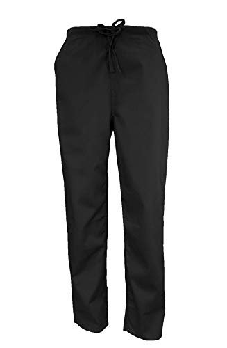 M&M Scrubs Men's Scrub Set Medical Scrub Tops And Pants (Medium, Black) #TOP2