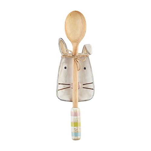 Mud Pie Bunny Spoon Rest Set, White, 8