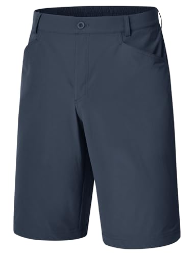 BGOWATU Men's Golf Shorts Casual Dress Work Shorts Hiking Shorts with 4 Pockets Stretch 11 Inch Inseam Lightweight Blue 34