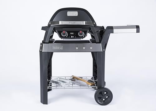 Foto von Weber Pulse 2000 Elektro Grill mit Wagen, 49 x 39cm Grillfläche, Temperaturen über 300°C, Zwei-Zonen-Grillen, Digitaler Temperaturregler und Thermometer - Schwarz (85010079)