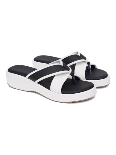 Image of TRYME Stylish Platform Wedges Slippers | Stylish Cross Strap Soft Sole Lightweight Slippers for Daily Comfort