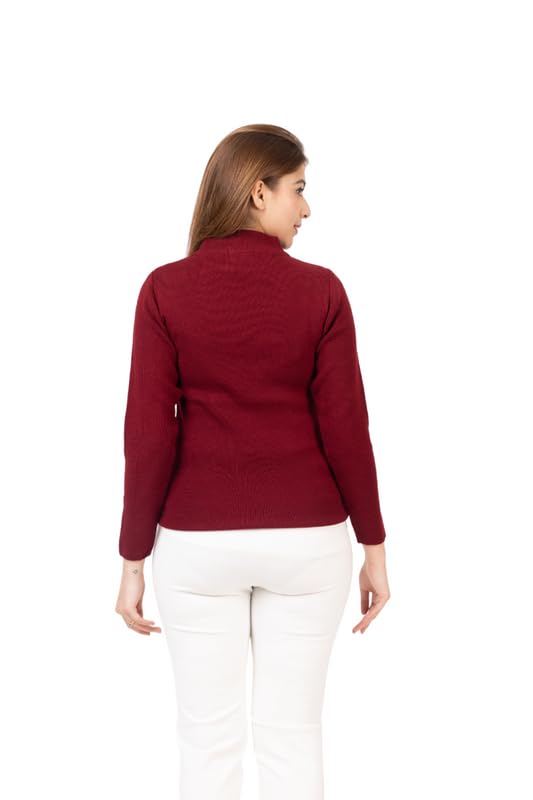 Image of TWENTY ME Winter Wear Casual Solid Acrylic Soft & Warm High Neck Skivvy for Women's