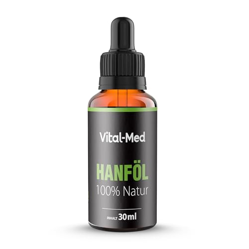 Extra starkes und hochdosiertes Hanföl mit 30ML (750 Tropfen) - Premium Vital Hanfsamenöl - 100% Natur - Hanftropfen mit Omega 3-6-9 (30ML, Geschmacksneutral)