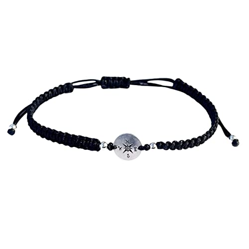 Bracelet boussole argent 925 ajustable YSJNGF anti-allergie confortable