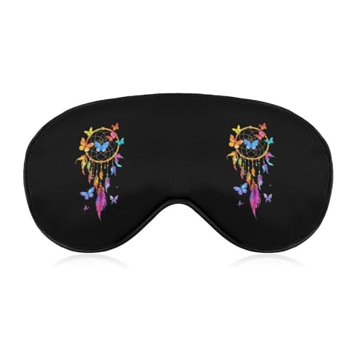 Butterfly Dream Catchers Sleep Mask Eye Shade Cover Adjustable Strap for Travel Lunch Break Women Men