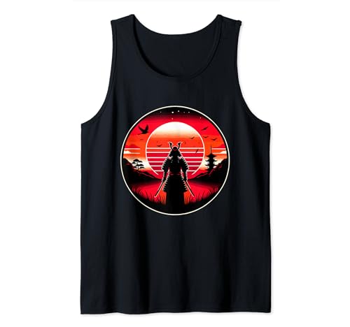 Vintage Samurai Warrior - Atardecer retro de artes marciales Camiseta sin Mangas