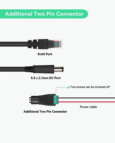 LINOVISION switch POE de 8 puertos y divisor POE DC12V miniatura 4