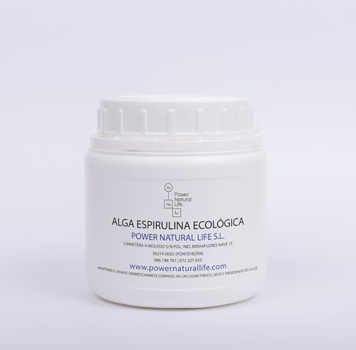 Espirulina en Polvo Ecológica Power Natural Life | 100% Orgánica | Sin Aditivos ni Añadidos | Envase de 180 gr
