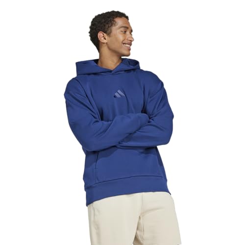 adidas Men's All SZN Fleece Loose Hoodie, Dark Blue, X-Large2