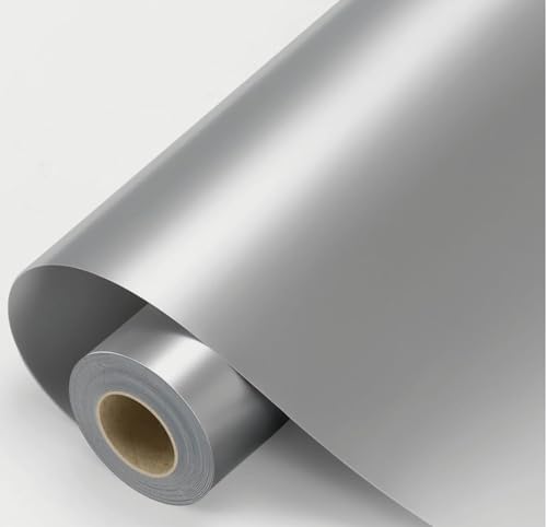 Image of WISDOM Silver Metallic Vehicle Wrap Vinyl matt Finish Easy Apply Air-Release Weatherproof DIY Car & Motorcycle (Silver MATT Metallic, 20 Inch X 8 Feet)
