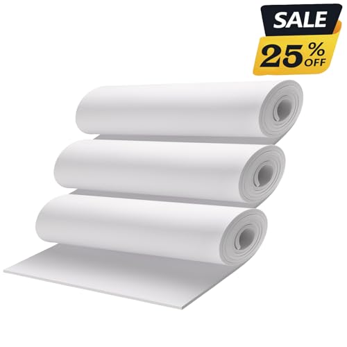 Image of 3-Pack 3mm Thick White Eva Foam Cosplay Sheets roll, 13.9 inch x 59 inch Premium eva Craft Foam for Cosplay Costume by MEARCOOH