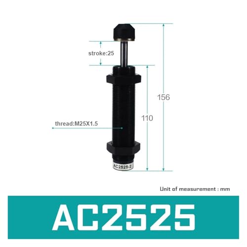 Amortiguador hidráulico serie AC para eliminar vibraciones en maquinaria AC2525-2 2