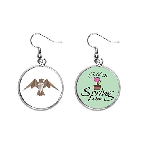Pendientes de águila geométrica regalo original joyería de origami primavera