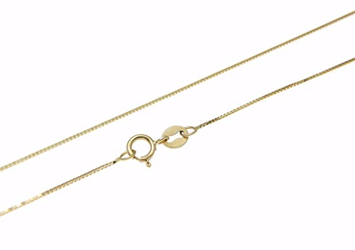 Arthur's Jewelry 14K Solid Yellow Gold 0.6mm Box Chain Necklace 16"-24"3