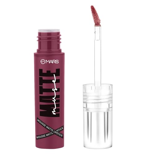 Image of MARS Matte Muse Mousse Lipstick (3ml) (13-POWER DIVA) with Doe-Foot Applicator | Highly Pigmented | Smooth Texture | Hydrating Formula | Blurry Lips Effect
