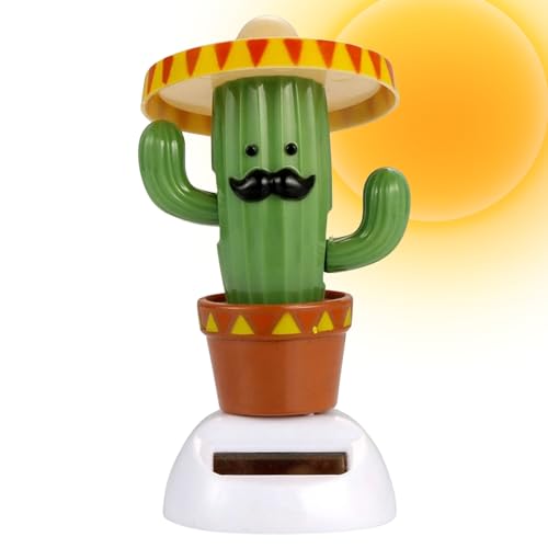 Solar Powered Dancing Cactus &ndash; Sun Power Swinging Animated Bobble Dancer Solar Figurine for Car...