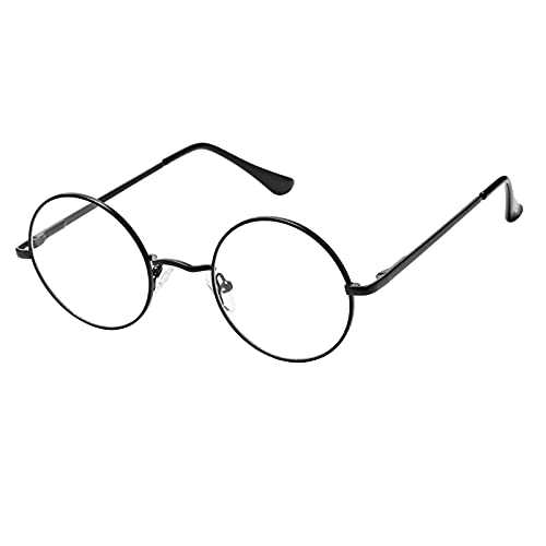 Image of Vintage Round Metal Glasses Frame with Clear Lens, 2 Pack Women Men Non-Prescription Eyeglasses