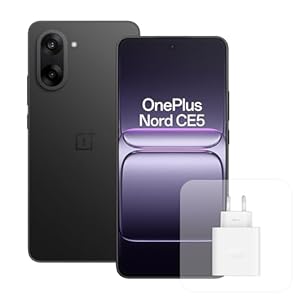 OnePlus Nord CE5 Smartphone 8 GB RAM 256 GB Speicher, 6,77 Zoll, 120 Hz AMOLED, 50 MP OIS, 5200 mAh Akku, mit 80 W Ladegerät, Schwarz
