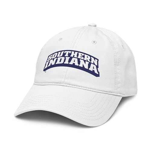 Southern Indiana Screaming Eagles Arched White Adjustable Baseball Hat