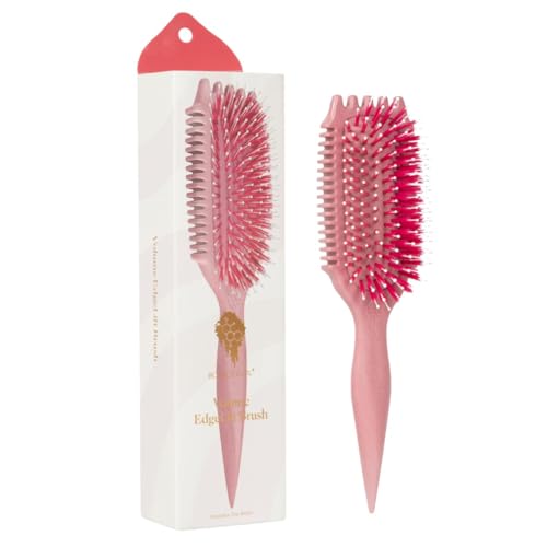 Bounce Curl Volume EdgeLift Brush 5-in-1 Tool for Volumized Waves Curls & Coils - Raspberry