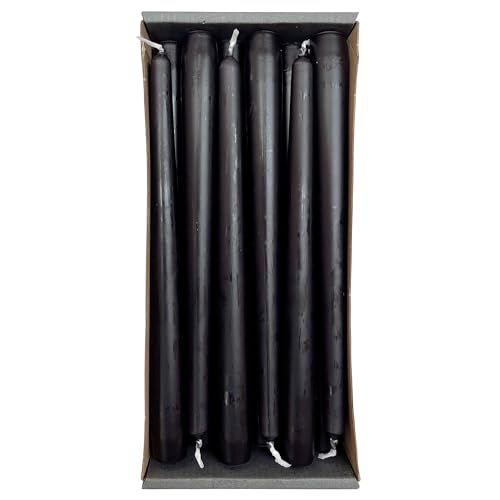 Nordring 12 Spitzkerzen 2,3 x 25 cm Schwarz – RAL-zertifiziert, tropffrei & raucharm, ca. 8 Std. Brenndauer – Tischdeko & Kerzenleuchter