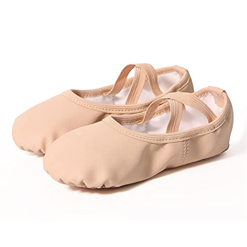 Ballet Slippers 2 Pairs Dancer Girls Point Shoes for Ballet Kids Dance Practice Slippers Professional Canvas Yoga Ballet Latin Shoes for Girls,Black-32 EU2