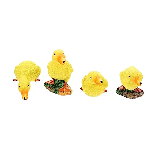 UPKOCH 4 Pièces Figurines Résine Canard de Décorations de Jardin Ornements Adorables pour Extérieurs Ajoutez Votre Décor de Jardin
