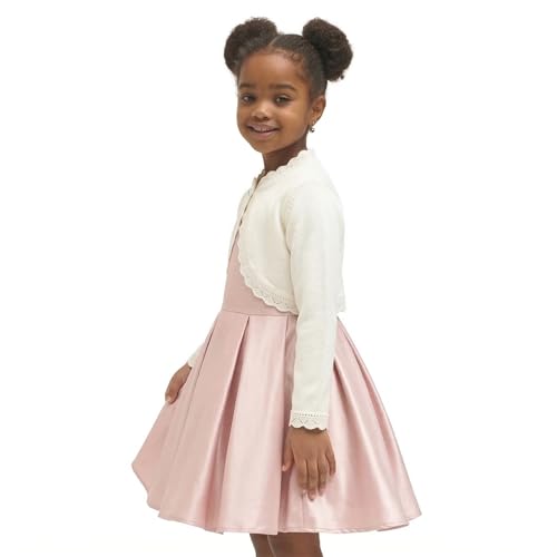 Image of Lilax Little Girls' Knit Long Sleeve Button Closure Bolero Cardigan Shrug