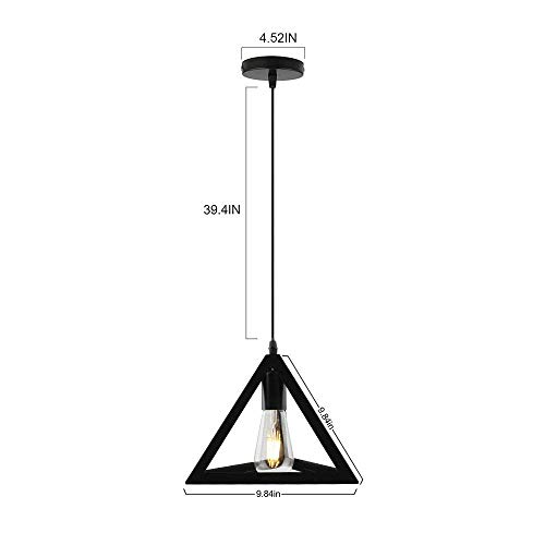 Image of Mahganya Decoration New Fancy Modern Ceiling Lamp for Living Room, Office,Bedroom Lamp with All Fixtures and Fitting (Triangle Hanging) Iron, Black