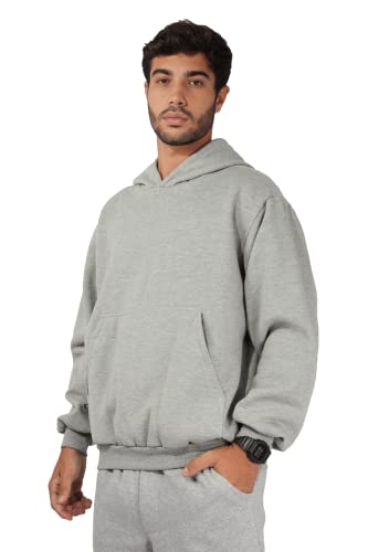 Blusa Frio Moletom Masculino Peluciado Com Capus (CINZA MESCLA, GG)
