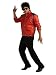 Michael Jackson Deluxe Zipper Jacket, Red, Small Costume
