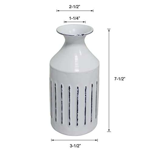Vase en métal galvanisé incassable pour décorer une bibliothèque