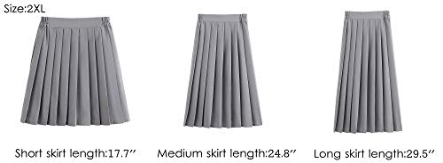 Only Faith Women/Girls JK Uniform Skirt Elastic Waist Classic Pleated Skirt